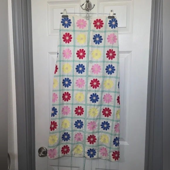 Zara multi-coloured Retro floral Patchwork ruched maxi skirt Festival Boho Small - Picture 5 of 10